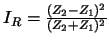 $I_R = \frac{(Z_2-Z_1)^2}{(Z_2+Z_1)^2}$